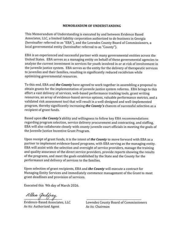 MEMORANDUM OF UNDERSTANDING