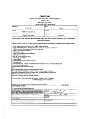 [PROPOSAL COWART ELECTRIC & INDUSTRIAL CONTRACTORS, INC]