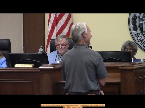 7. CWTBH Jimmy LeFiles, lives on Withlacoochee R., datacenter water usage @ LCC, 2026-04-28 --jsq for LAKE