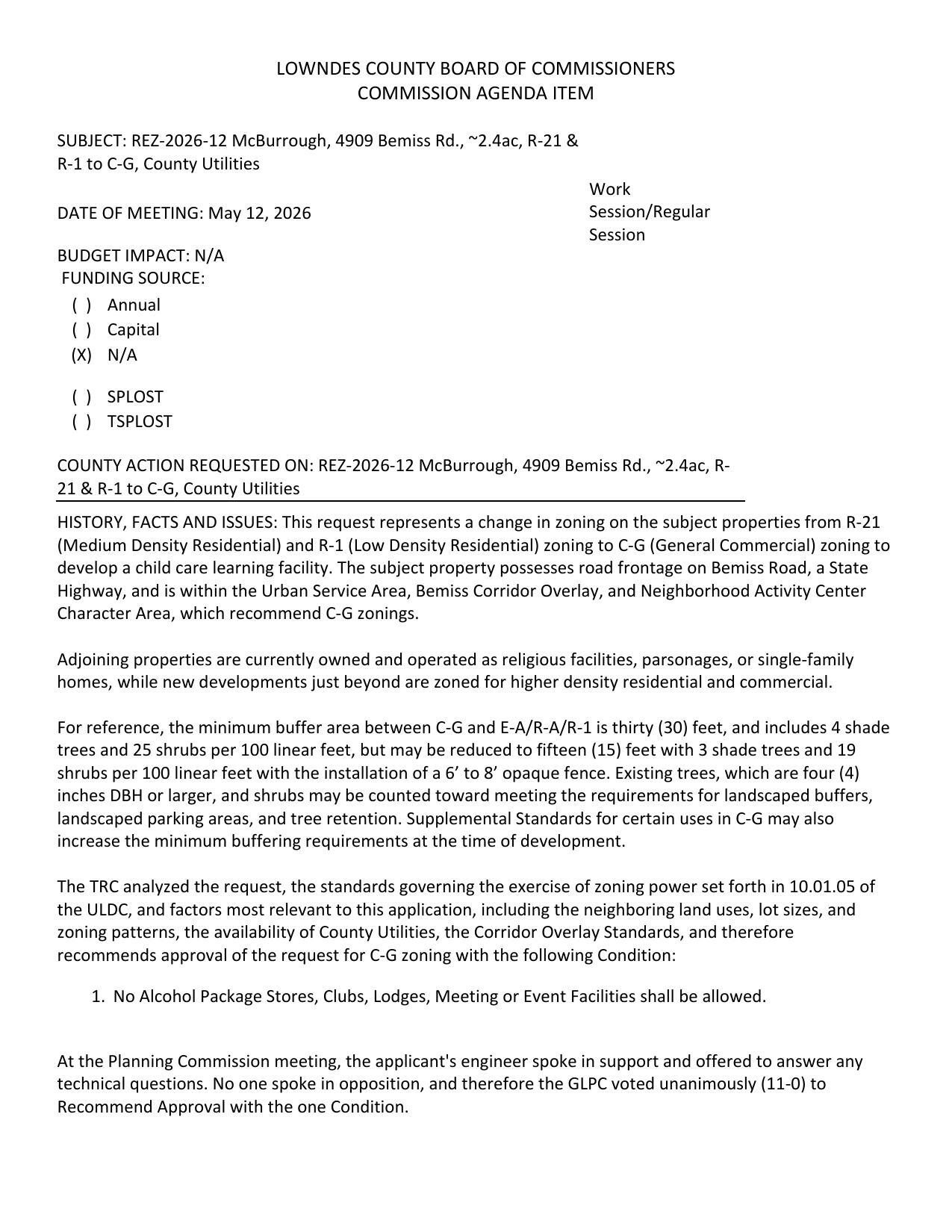 to develop a child care learning facility.