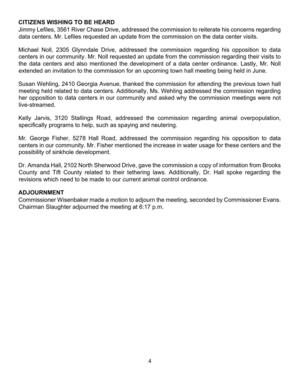[Kelly Jarvis, 3120 Stallings Road, addressed the commission regarding animal overpopulation,]