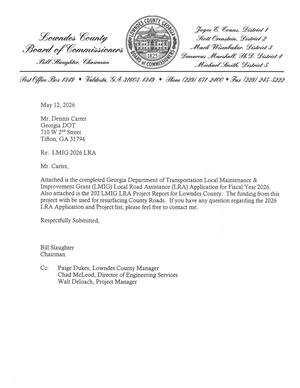[Letter from Chairman Bill Slaughter to Dennis Carter, GDOT]