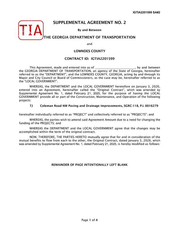 [SUPPLEMENTAL AGREEMENT NO. 2]