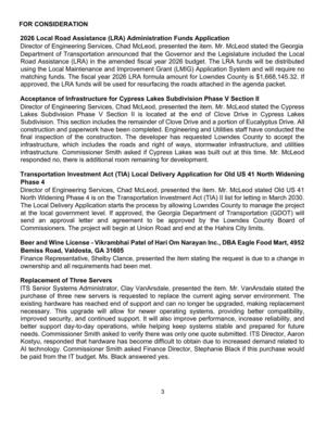 [Acceptance of Infrastructure for Cypress Lakes Subdivision Phase V Section Il]