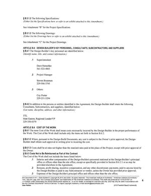 [the Work. The Cost of the Work shall include only the items set forth in Section B.6.2.]