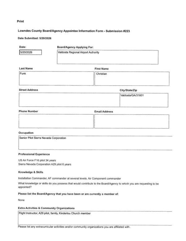 Christian Funk application