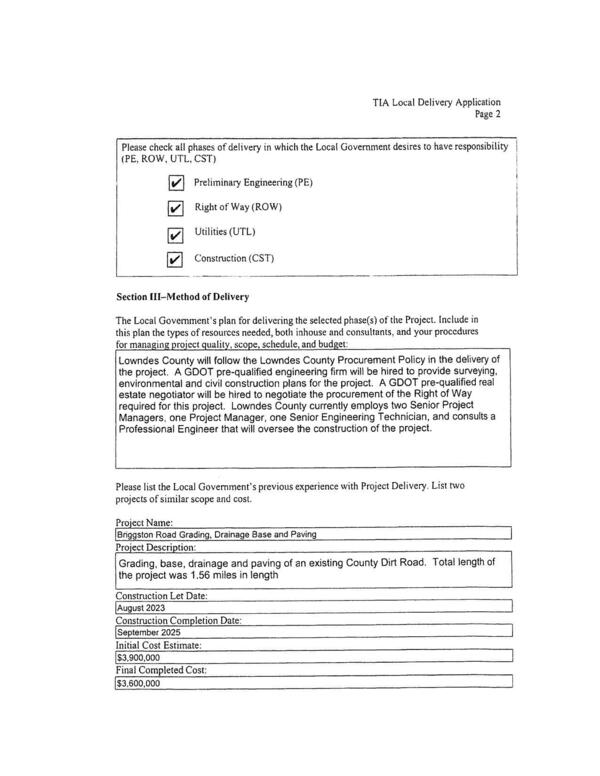 Section [fI-Method of Delivery