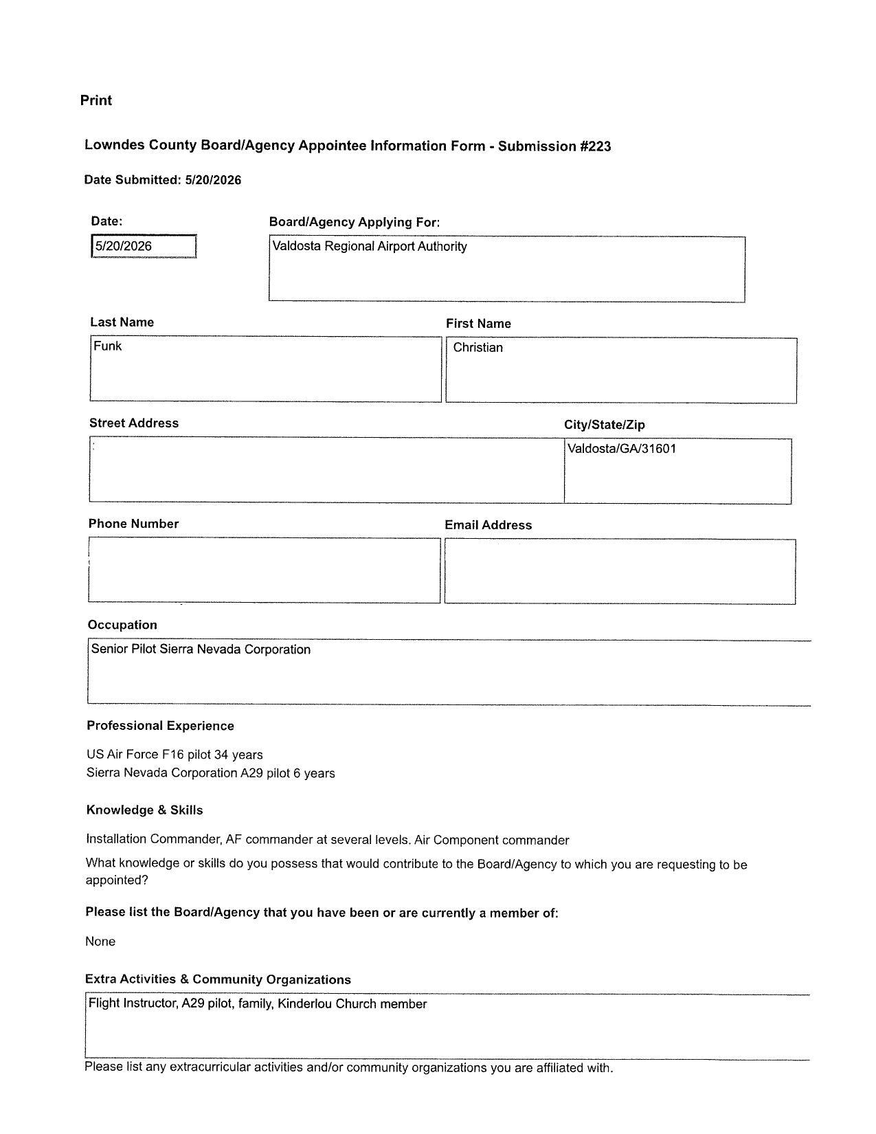 Christian Funk application