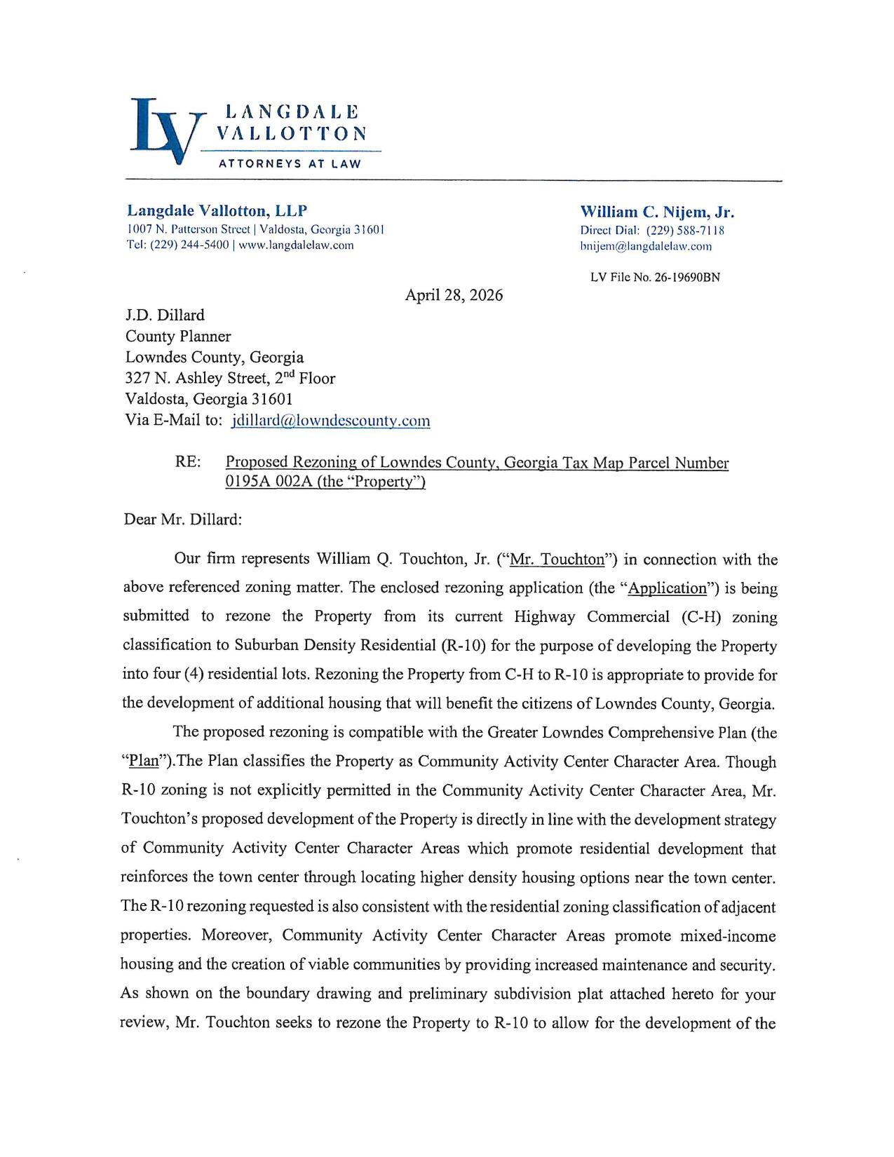 Proposed rezoning for William Q. Touchton