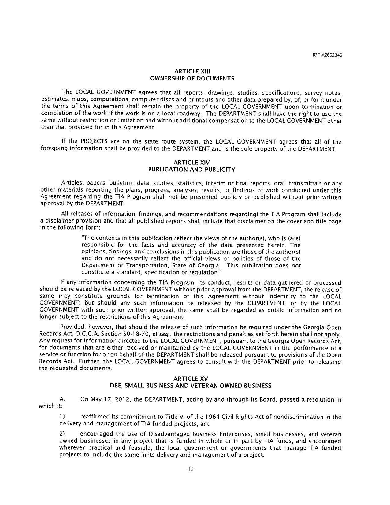Records Act, 0.C.G.A. Section 50-18-70, et.seq., the restrictions and penalties set forth herein shall not apply.