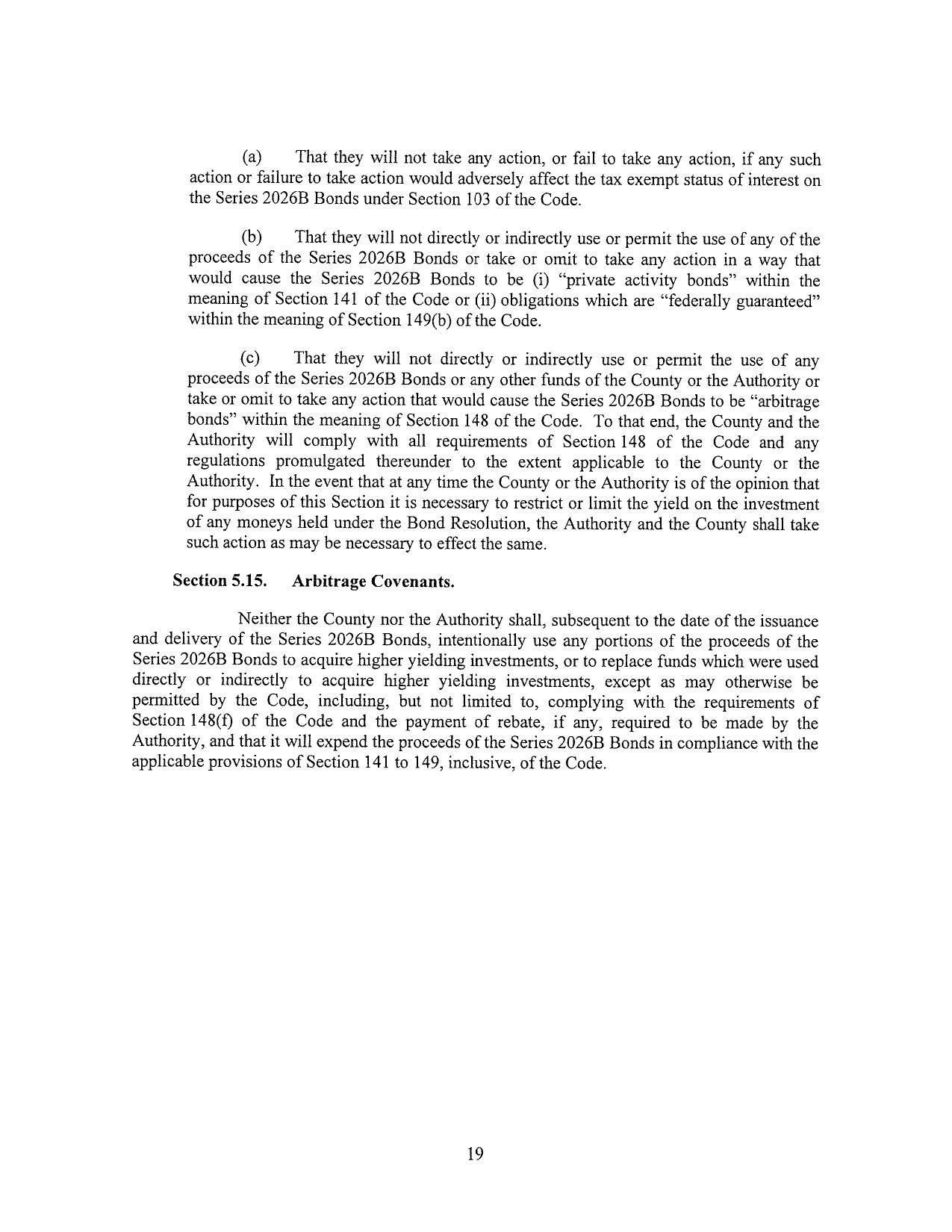 the Series 2026B Bonds under Section 103 of the Code.