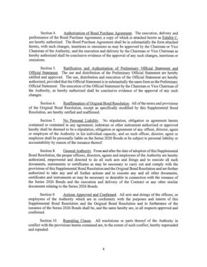 [Section 4. Authorization of Bond Purchase Agreement. The execution, delivery and]