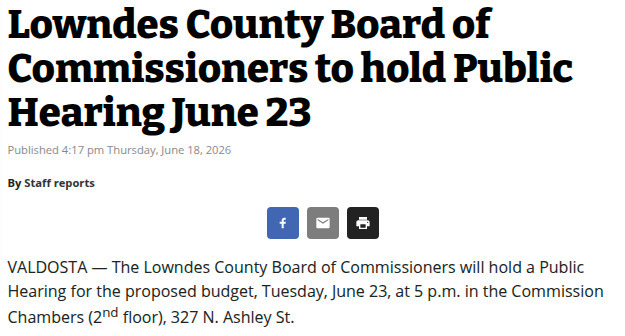 Tuesday 5:00 PM Budget Public Hearing, 2026-06-23 --Lowndes County Commission