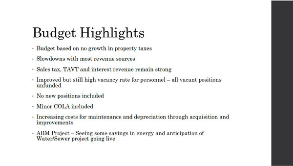 [Budget Highlights]