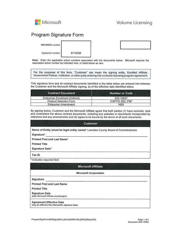 Program Signature Form