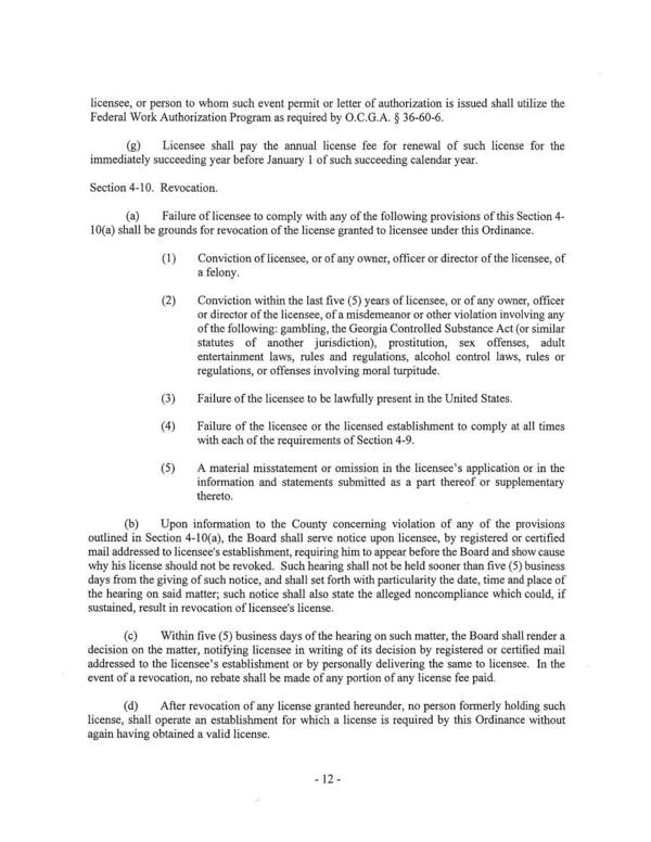 outlined in Section 4-10(a), the Board shall serve notice upon licensee, by registered or certified