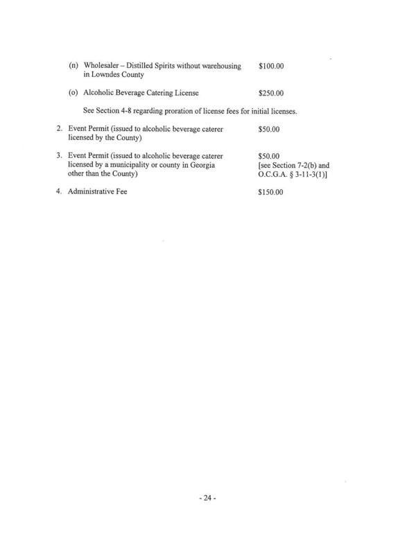 See Section 4-8 regarding proration of license fees for initial licenses.
