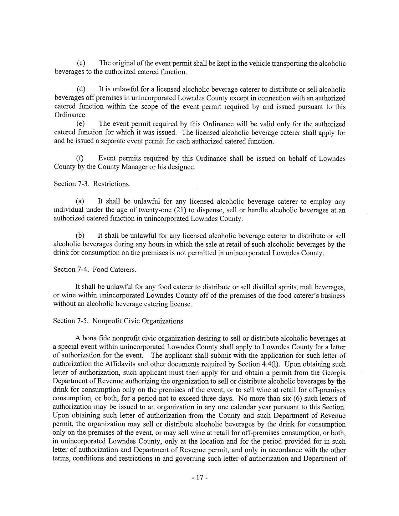 Section 7-3. Restrictions.