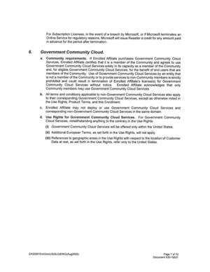 [Community Cloud Services without notice. Enrolled Affiliate acknowledges that only]