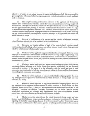 [operate a business or enterprise at the property on which the establishment is to be located involving]