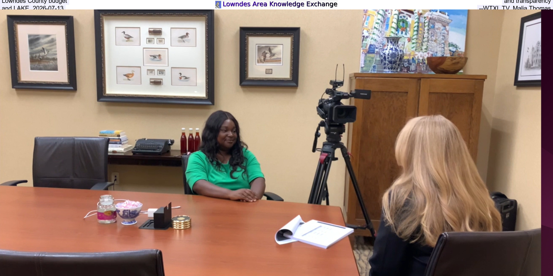 Lowndes County budget and transparency and LAKE, 2026-07-13 --WTXL TV, Malia Thomas