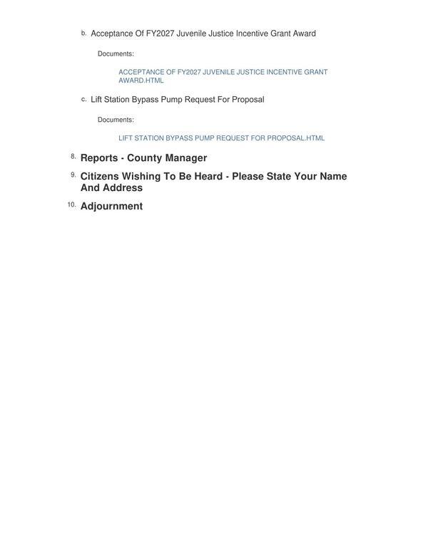 [Juvenile Justice, Lift Station Bypass Pump]