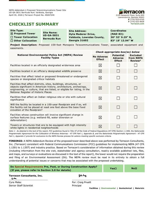 [CHECKLIST SUMMARY Terracon.com]