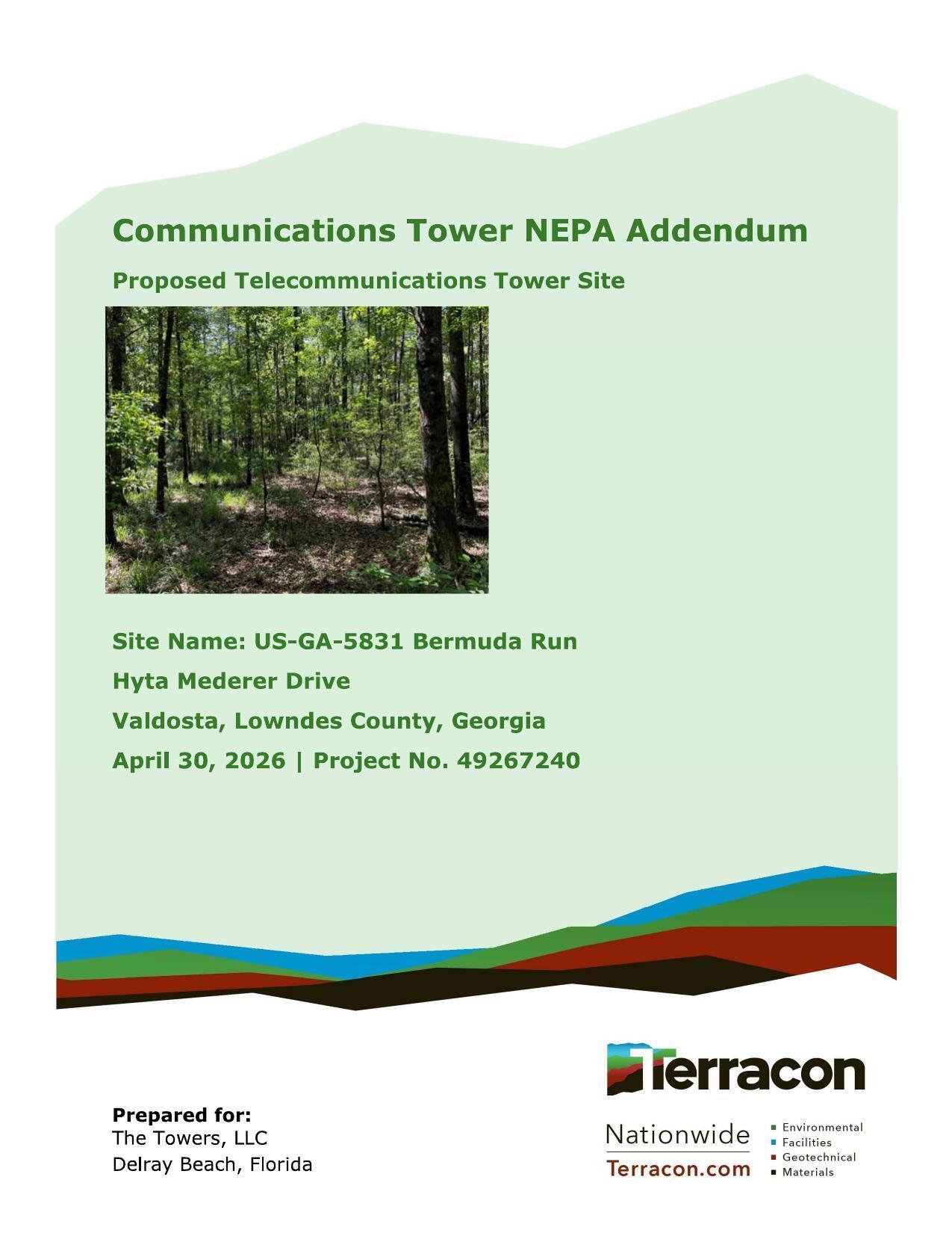 Communications Tower NEPA Addendum