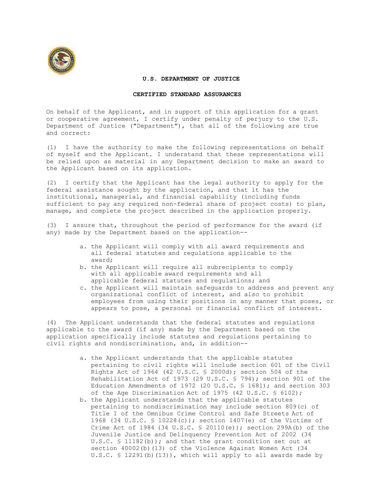 On behalf of the Applicant, and in support of this application for a grant