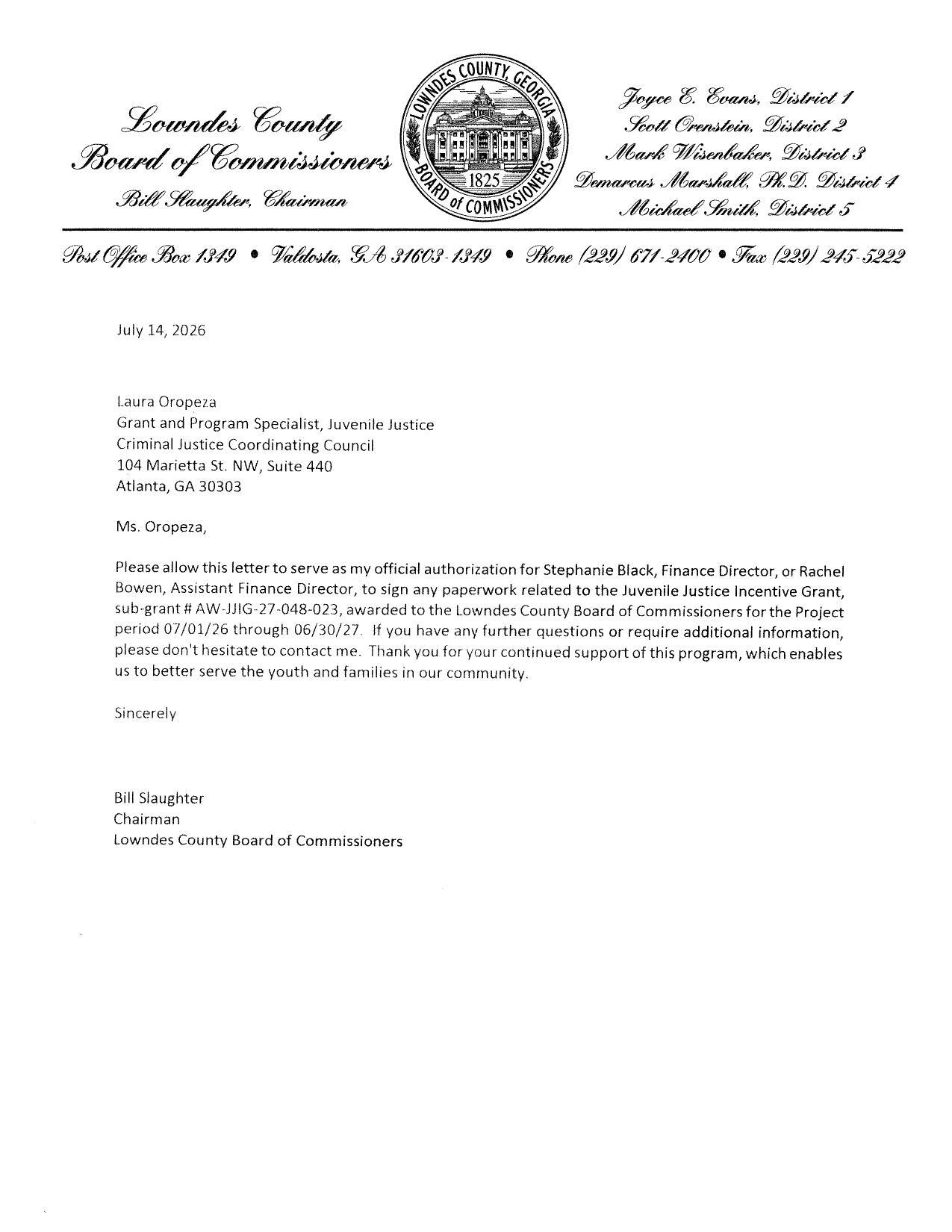 Please allow this letter