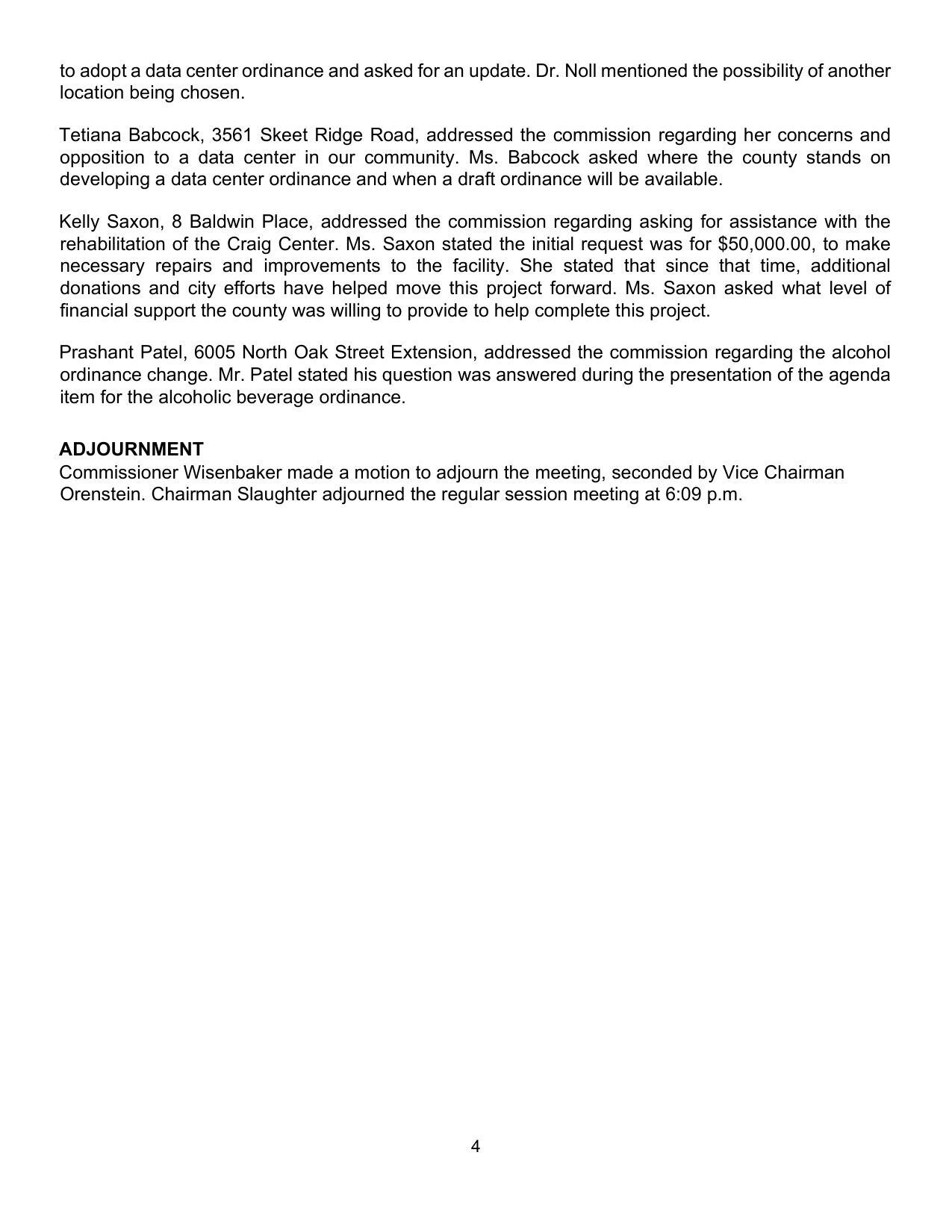 ADJOURNMENT