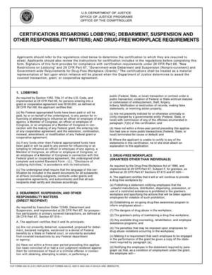 [OTHER RESPONSIBILITY MATTERS; AND DRUG-FREE WORKPLACE REQUIREMENTS]