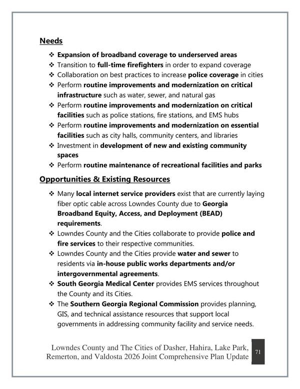 Needs, Opportunities & Existing Resources
