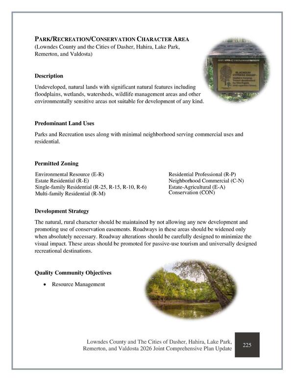 [PARK/RECREATION/CONSERVATION CHARACTER AREA]
