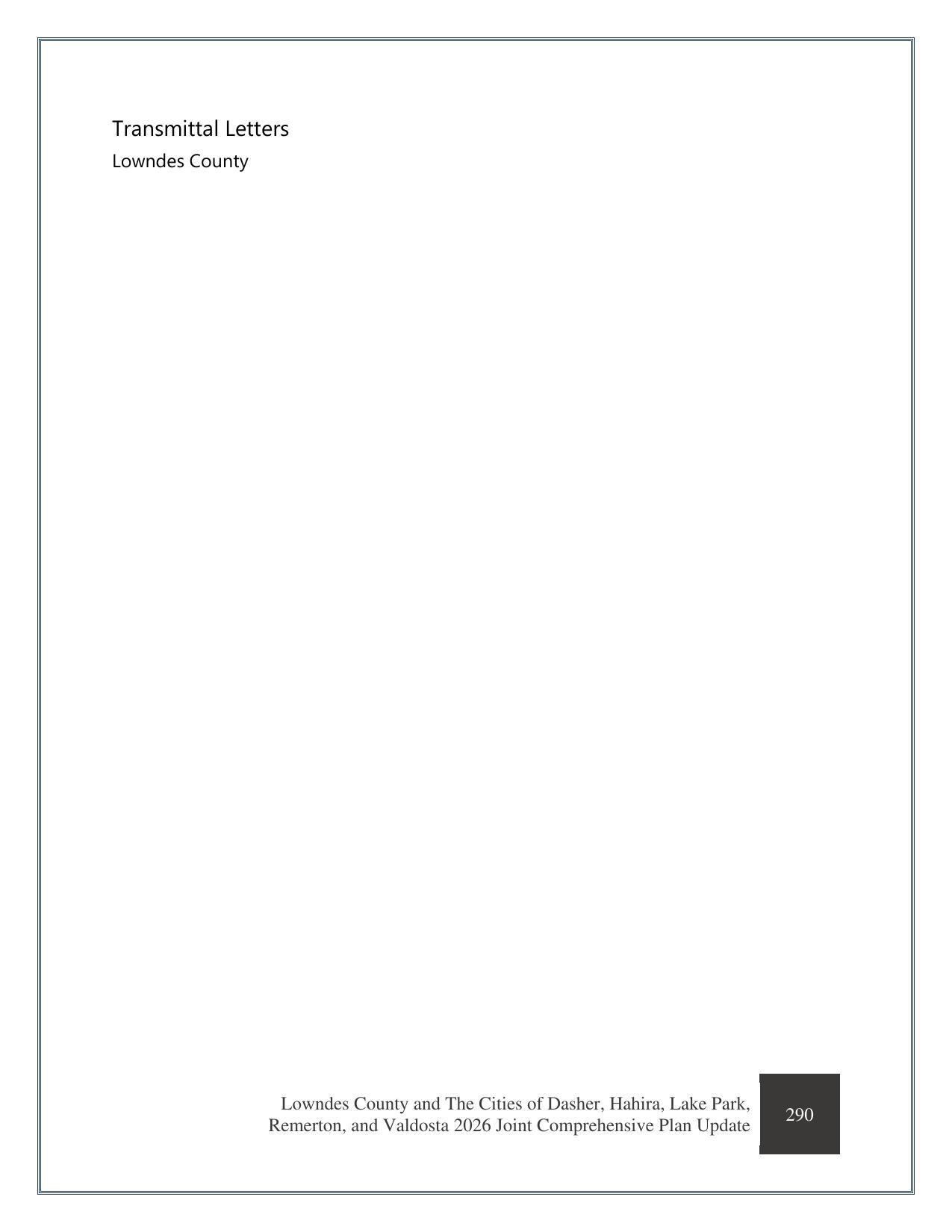 Transmittal Letters