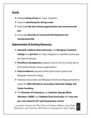 [Needs, Opportunities & Existing Resources]