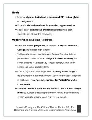 [Needs, Opportunities & Existing Resources]