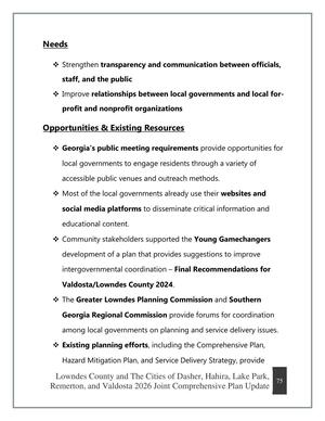 [Needs, Opportunities & Existing Resources]