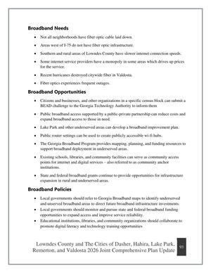 [Broadband Needs, Opportunities, and Policies]