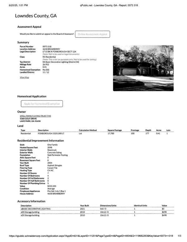 [4658 Briarberry, parcel 0073 318, SW corner, Foxborough subdivision]