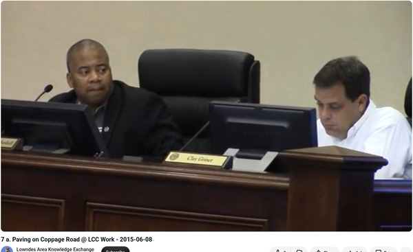 [Commissioner Demarcus Marshall, Timing of Paving of Coppage Road, 2015-06-08 @ LCC Work Session --Gretchen Quarterman for LAKE]