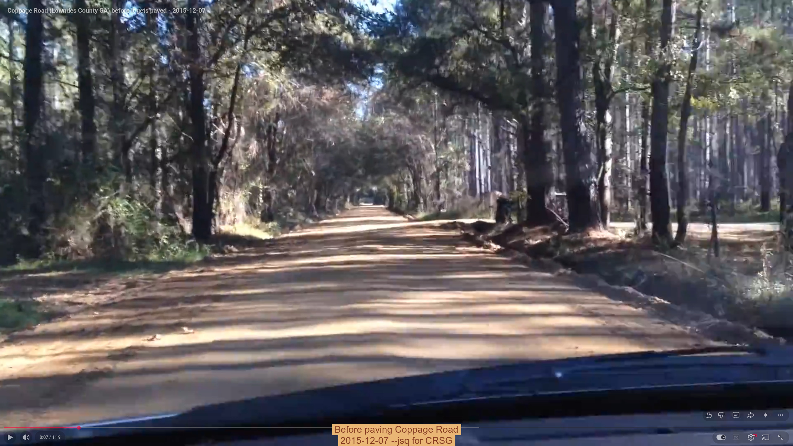 Before paving Coppage Road, 2015-12-07 --jsq for CRSG