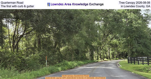 [Quarterman Road Tree Canopy 2026-08-08, The first with curb & gutter in Lowndes County, GA]