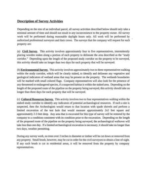 [Description of Survey Activities]