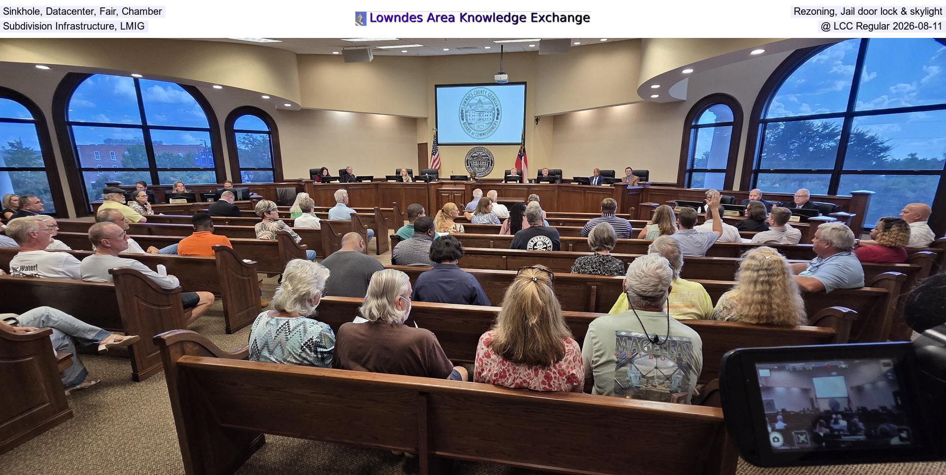 [Sinkhole, Datacenter, Fair, Chamber, Rezoning, Jail door lock & skylight, Subdivision Infrastructure, LMIG @ LCC Regular 2026-08-11]