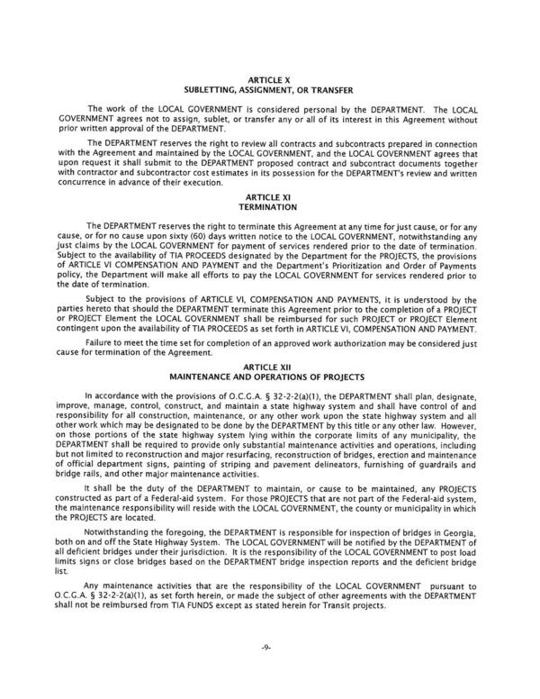 [cause, or for no cause upon sixty (60) days written notice to the LOCAL GOVERNMENT, notwithstanding any]