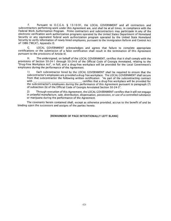 [G. LOCAL GOVERNMENT acknowledges and agrees that failure to complete appropriate]