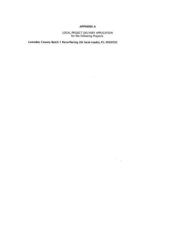 [APPENDIX A LOCAL PROJECT DELIVERY APPLICATION]