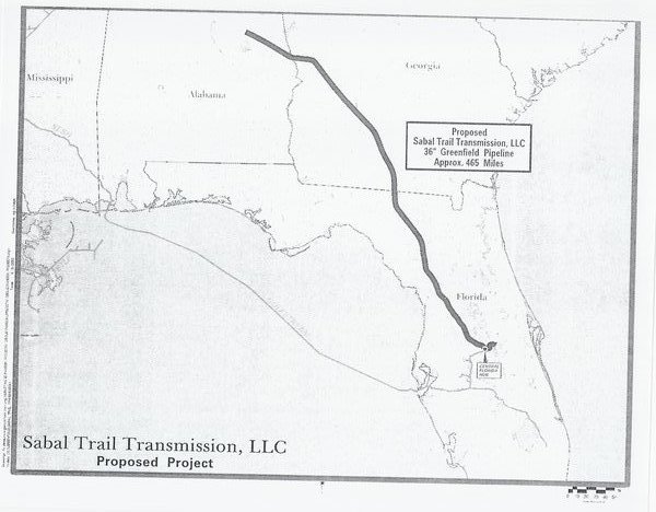 [Map: 36" Greenfield Pipeline Approx. 465 Miles]
