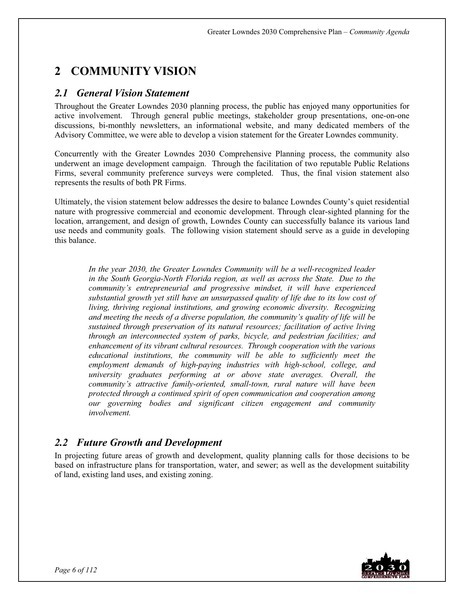 LC 2030 Agenda - Community Vision